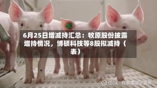 6月25日增减持汇总：牧原股份披露增持情况，博硕科技等8股拟减持（表）-第1张图片