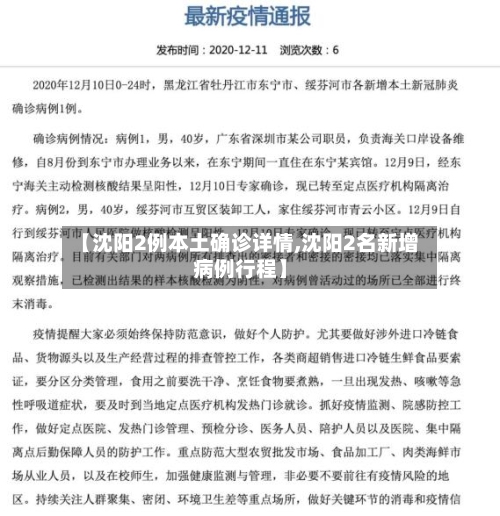 【沈阳2例本土确诊详情,沈阳2名新增病例行程】-第2张图片