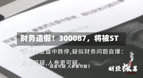财务造假！300087	，将被ST-第1张图片